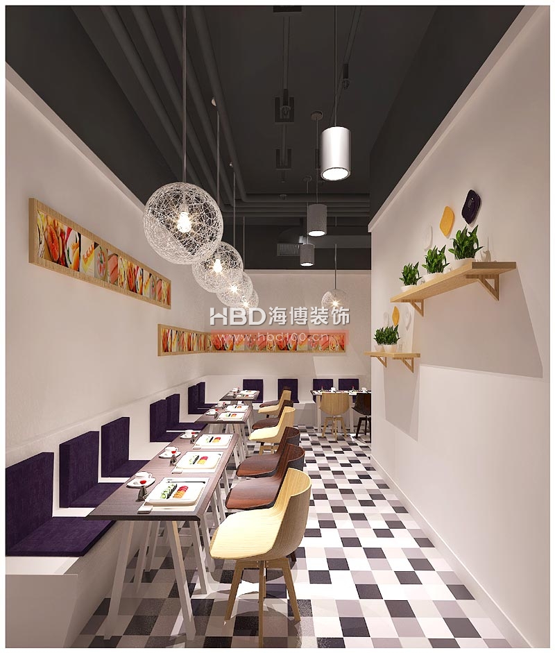 挪威三文魚(yú)餐廳裝修 就餐區(qū)設(shè)計(jì)