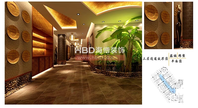 嶺南風(fēng)格會所裝修 通道設(shè)計(jì)