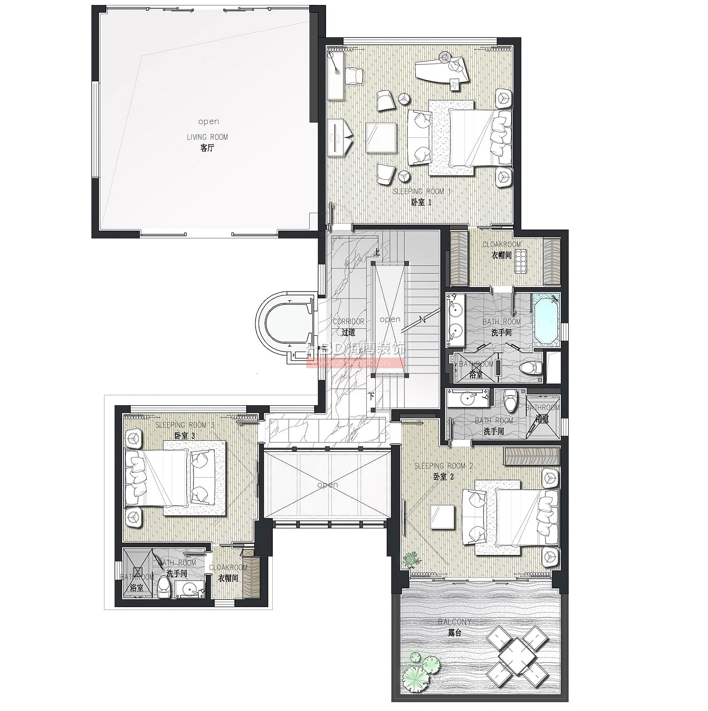 玖瓏湖別墅裝修 平面方案設(shè)計之三.jpg