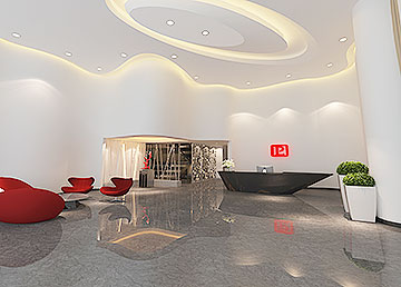 韓彩化妝品公司前臺接待廳設(shè)計(jì)