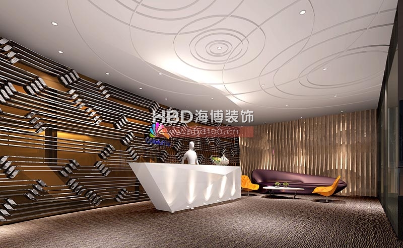 智遠(yuǎn)商旅辦公室裝修設(shè)計 前臺設(shè)計