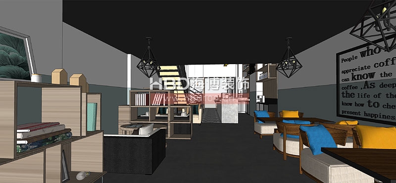 咖啡廳設(shè)計二樓雅座