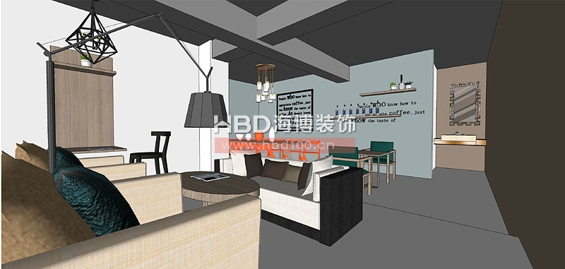 咖啡廳設(shè)計二樓雅座3